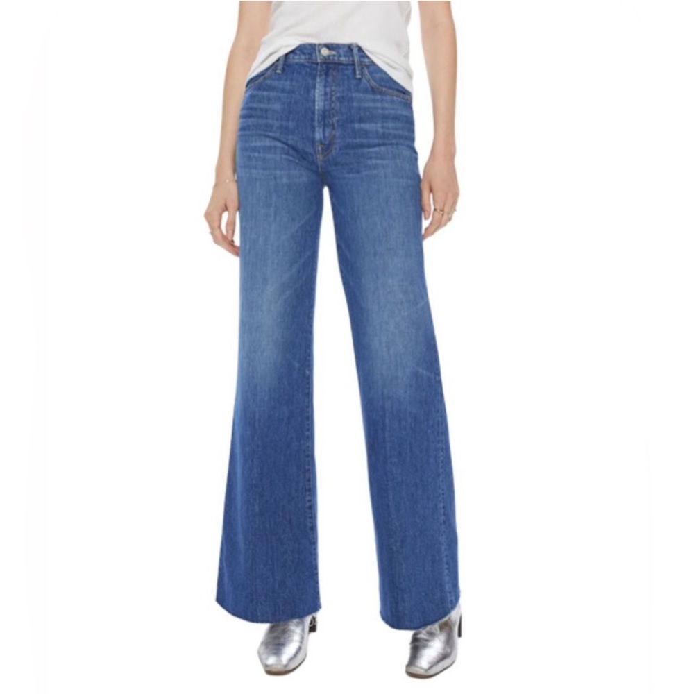 MOTHER SUPERIOR Denim  The Hustler Roller Heel Fray Wide Leg Jean 24
